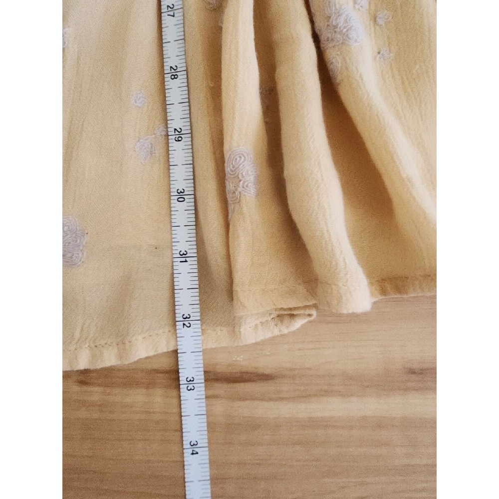 Free People Jasmine Bohemian Light Yellow Embroidered Mini Dress Sz  0  XS - Picture 11 of 12